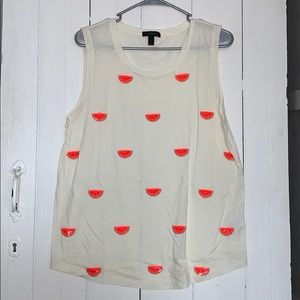 JCrew watermelon beaded tank